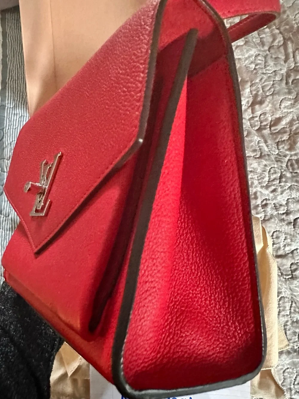 Louis Vuitton Mylockme BB in color RUBY